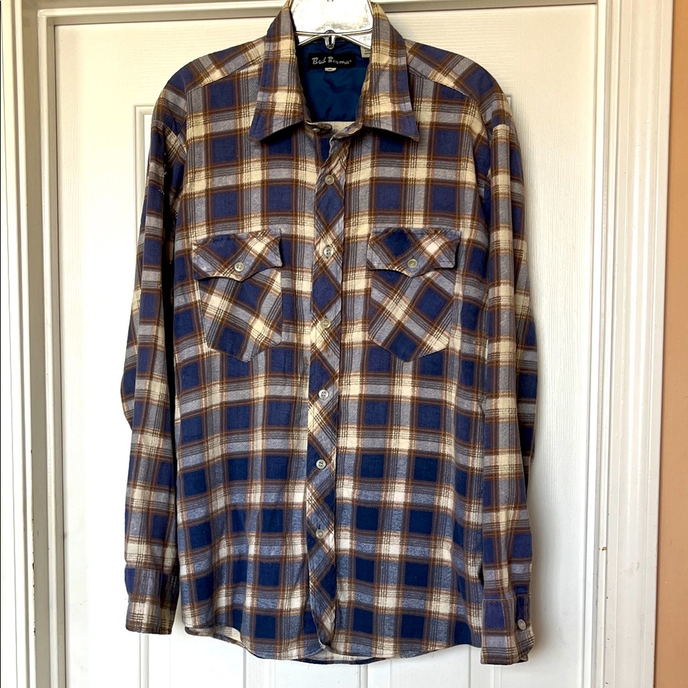 Vintage Bud Berma Plaid Button-Up Flannel Shirt